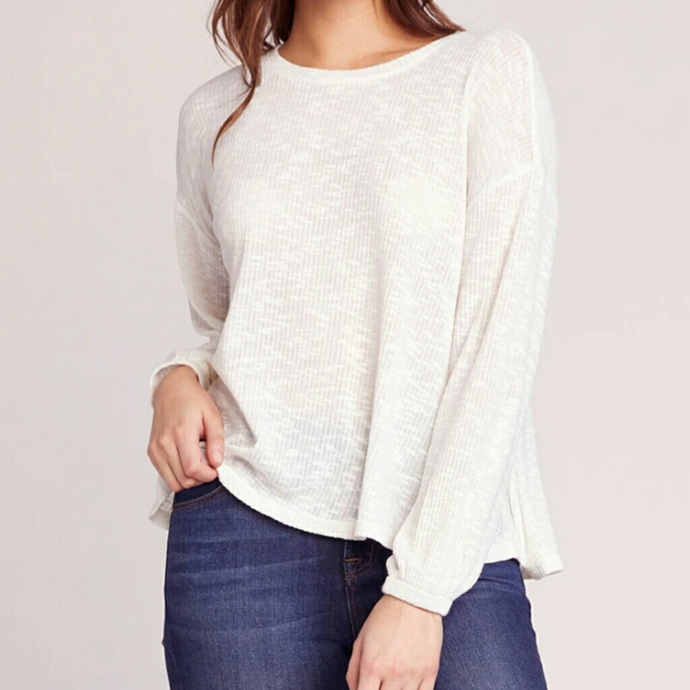 BB DAKOTA KNIT SO EASY RIB LONG SLEEVE TOP